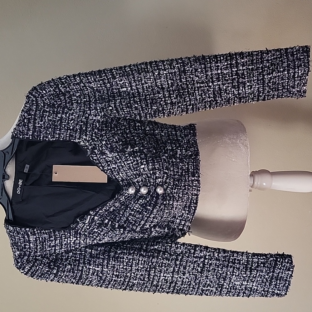 Monochrome Tweed Crop Top